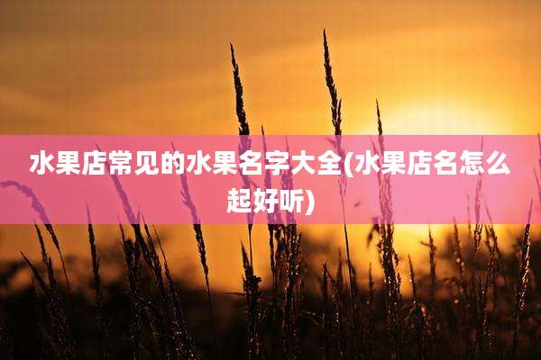 水果店常见的水果名字大全(水果店名怎么起好听)