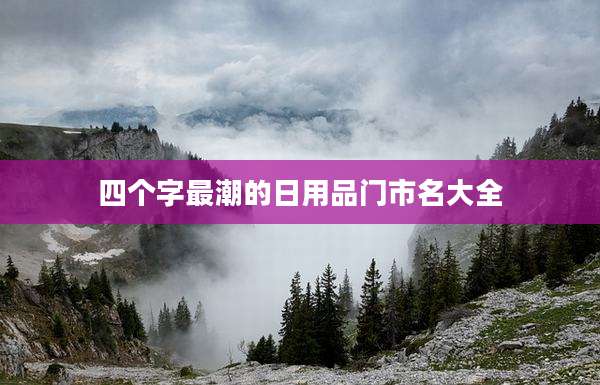 四个字最潮的日用品门市名大全