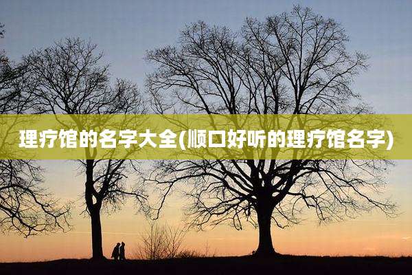 理疗馆的名字大全(顺口好听的理疗馆名字)