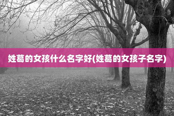 姓葛的女孩什么名字好(姓葛的女孩子名字)