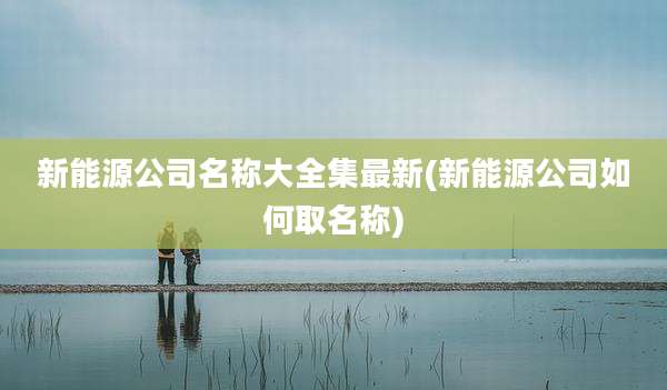 新能源公司名称大全集最新(新能源公司如何取名称)