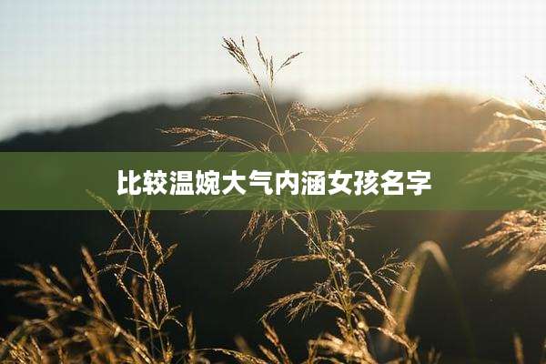 比较温婉大气内涵女孩名字