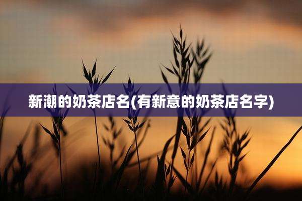 新潮的奶茶店名(有新意的奶茶店名字)