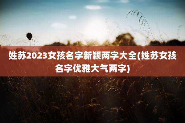 姓苏2023女孩名字新颖两字大全(姓苏女孩名字优雅大气两字)