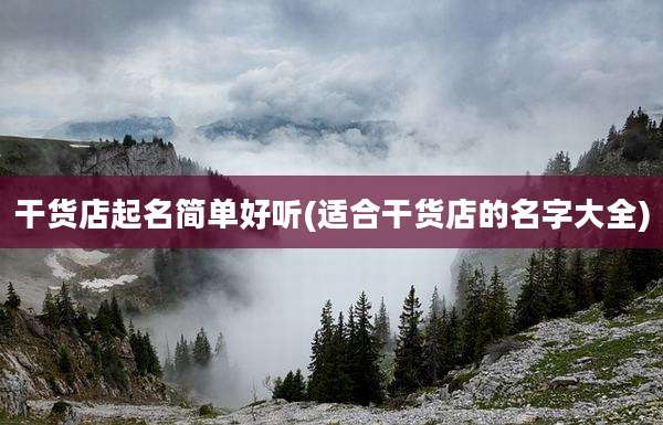 干货店起名简单好听(适合干货店的名字大全)
