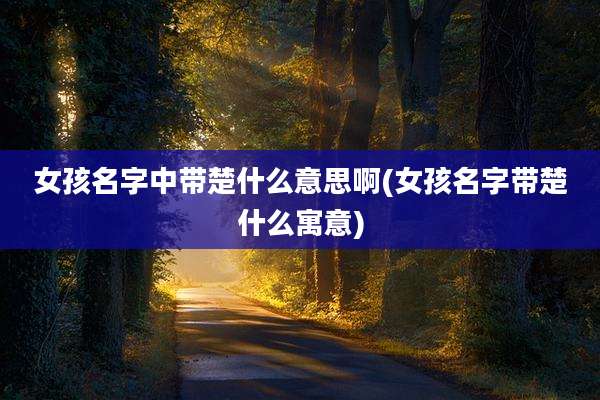 女孩名字中带楚什么意思啊(女孩名字带楚什么寓意)