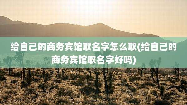 给自己的商务宾馆取名字怎么取(给自己的商务宾馆取名字好吗)