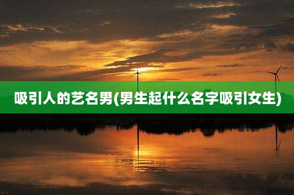 吸引人的艺名男(男生起什么名字吸引女生)