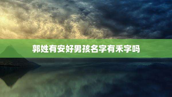 郭姓有安好男孩名字有禾字吗