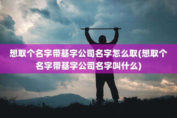 想取个名字带基字公司名字怎么取(想取个名字带基字公司名字叫什么)