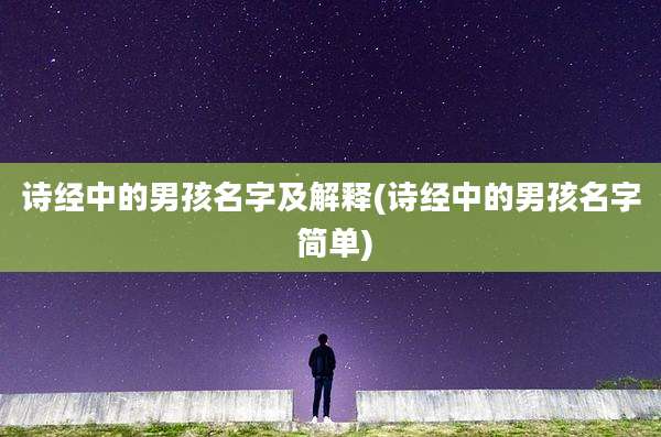 诗经中的男孩名字及解释(诗经中的男孩名字 简单)