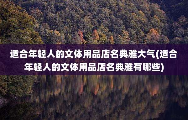 适合年轻人的文体用品店名典雅大气(适合年轻人的文体用品店名典雅有哪些)