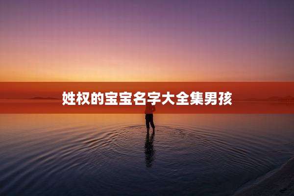 姓权的宝宝名字大全集男孩