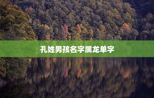 孔姓男孩名字属龙单字