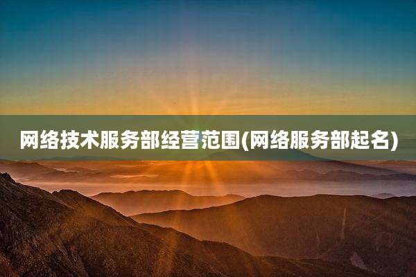 网络技术服务部经营范围(网络服务部起名)