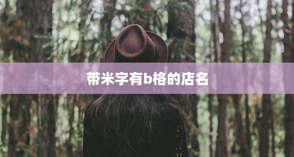 带米字有b格的店名