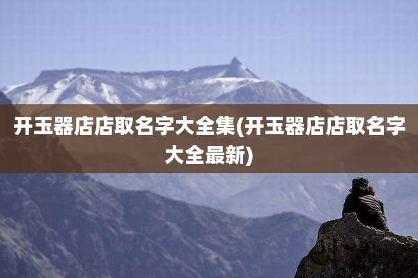 开玉器店店取名字大全集(开玉器店店取名字大全最新)