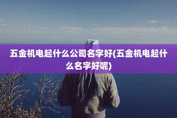 五金机电起什么公司名字好(五金机电起什么名字好呢)