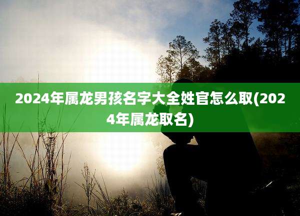 2024年属龙男孩名字大全姓官怎么取(2024年属龙取名)