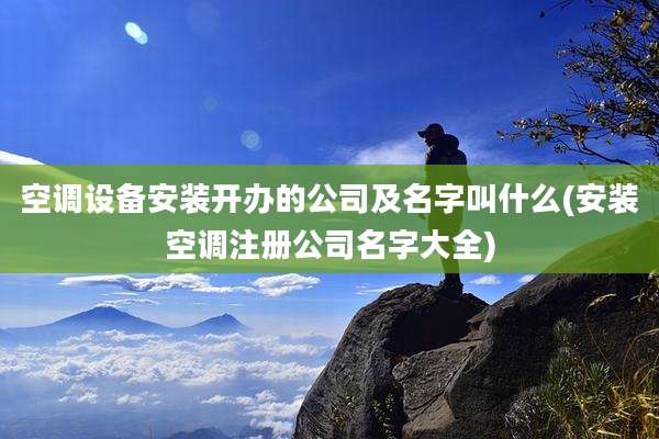 空调设备安装开办的公司及名字叫什么(安装空调注册公司名字大全)