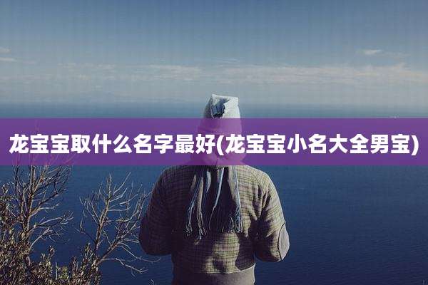 龙宝宝取什么名字最好(龙宝宝小名大全男宝)