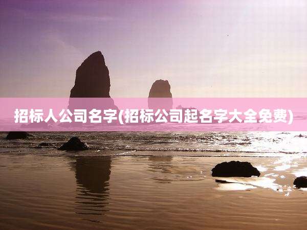 招标人公司名字(招标公司起名字大全免费)