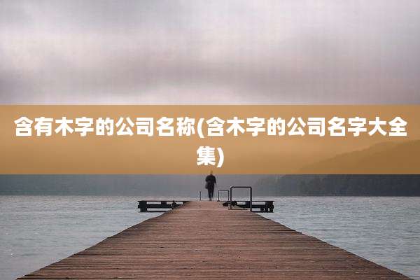 含有木字的公司名称(含木字的公司名字大全集)