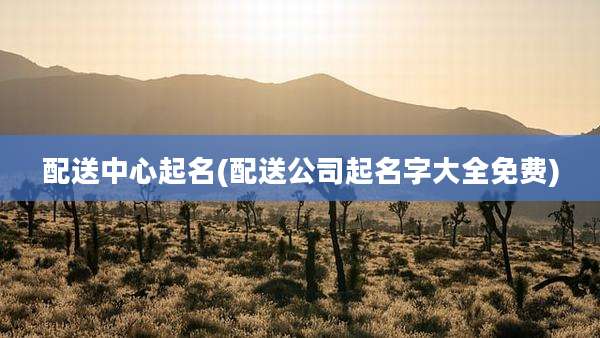 配送中心起名(配送公司起名字大全免费)