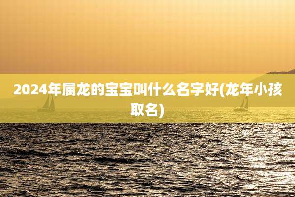 2024年属龙的宝宝叫什么名字好(龙年小孩取名)