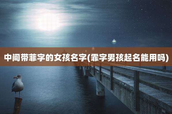 中间带菲字的女孩名字(霏字男孩起名能用吗)