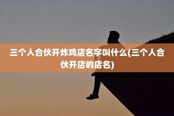 三个人合伙开炸鸡店名字叫什么(三个人合伙开店的店名)