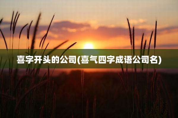 喜字开头的公司(喜气四字成语公司名)