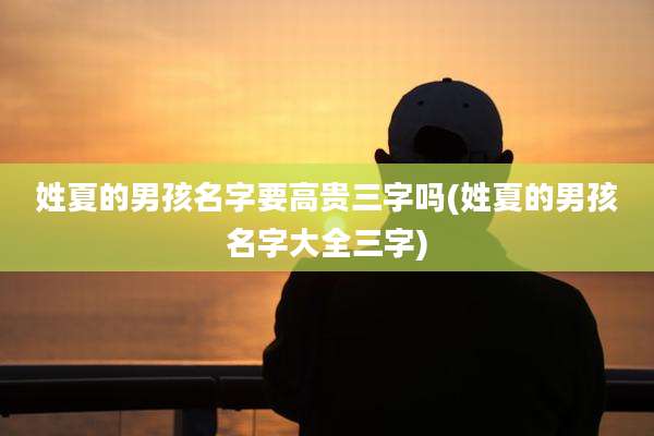姓夏的男孩名字要高贵三字吗(姓夏的男孩名字大全三字)