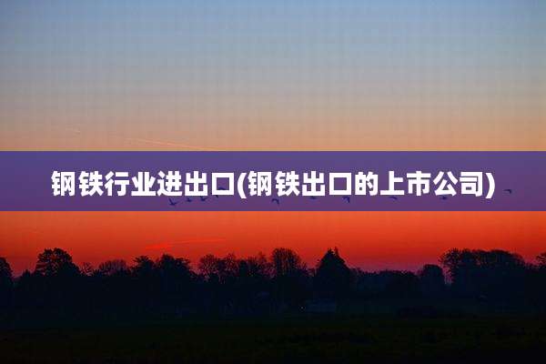 钢铁行业进出口(钢铁出口的上市公司)