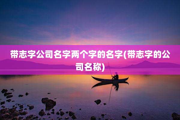带志字公司名字两个字的名字(带志字的公司名称)