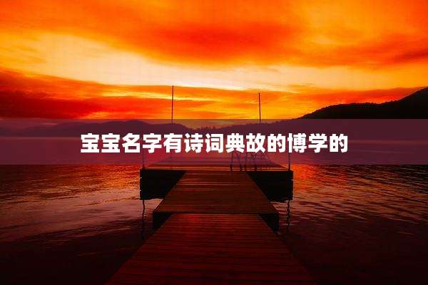 宝宝名字有诗词典故的博学的