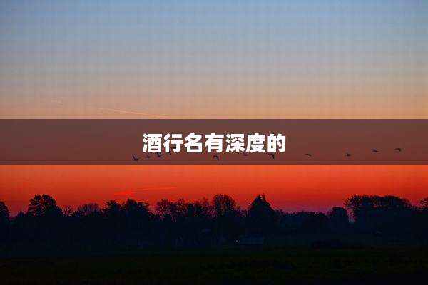 酒行名有深度的