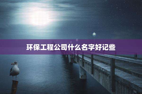 环保工程公司什么名字好记些