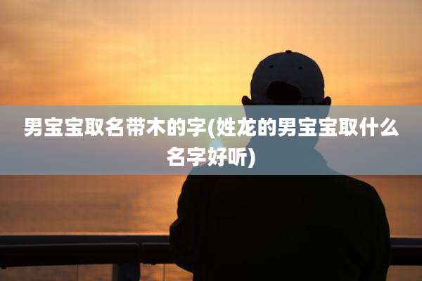 男宝宝取名带木的字(姓龙的男宝宝取什么名字好听)
