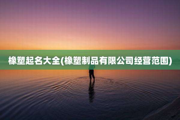 橡塑起名大全(橡塑制品有限公司经营范围)