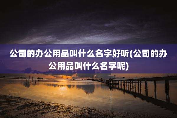 公司的办公用品叫什么名字好听(公司的办公用品叫什么名字呢)