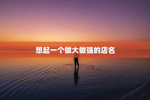 想起一个做大做强的店名