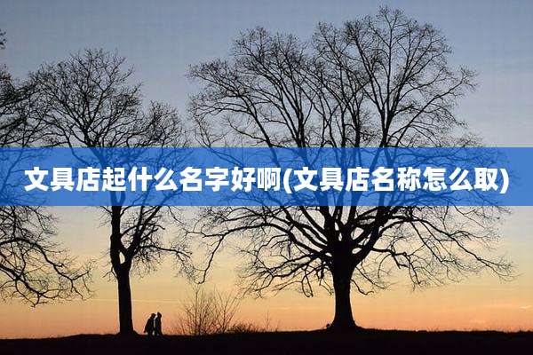 文具店起什么名字好啊(文具店名称怎么取)