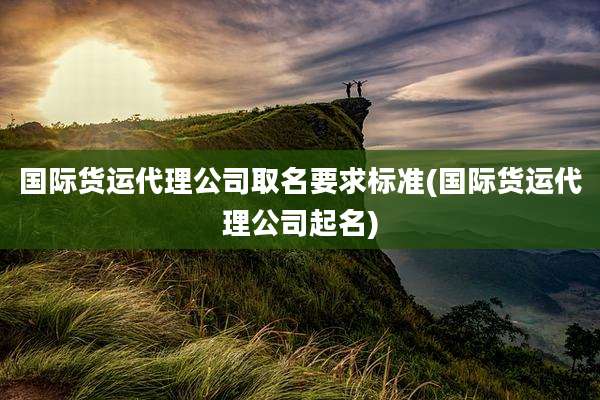 国际货运代理公司取名要求标准(国际货运代理公司起名)