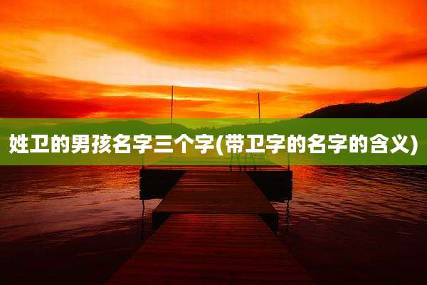 姓卫的男孩名字三个字(带卫字的名字的含义)