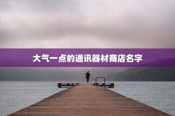 大气一点的通讯器材商店名字