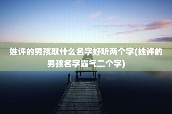 姓许的男孩取什么名字好听两个字(姓许的男孩名字霸气二个字)