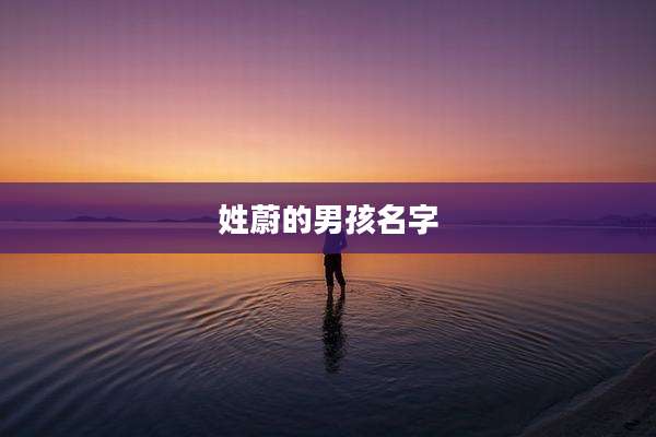 姓蔚的男孩名字