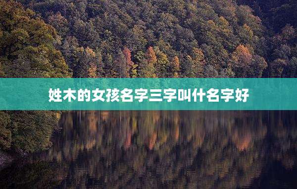 姓木的女孩名字三字叫什名字好