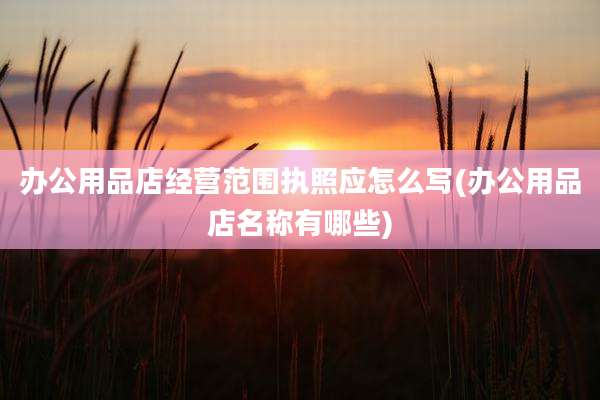 办公用品店经营范围执照应怎么写(办公用品店名称有哪些)
